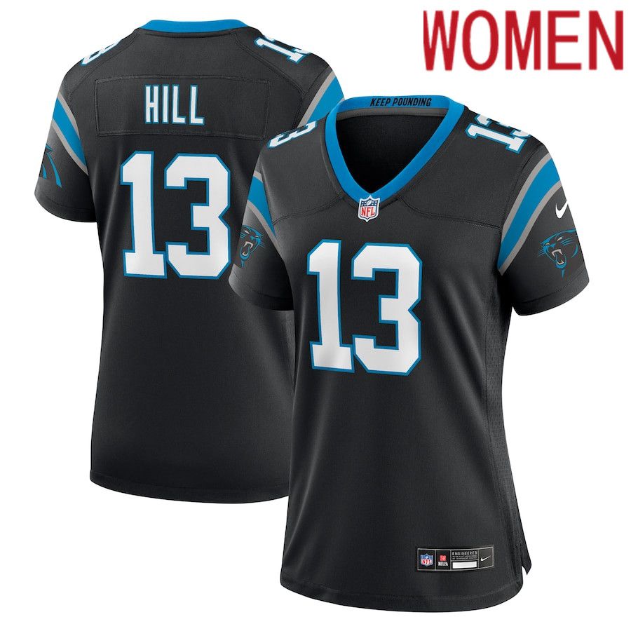 Women Carolina Panthers 13 Troy Hill Nike Black Team Game NFL Jersey